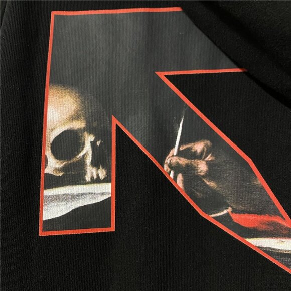 Off-White Skull Print Black Hooded Sweatshirt - Picture 7 of 9